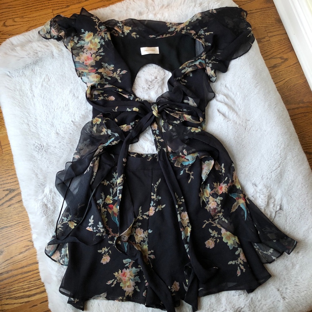 Zimmerman Black Floral Romper